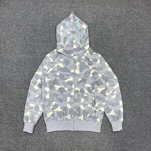 Bape World Gone Mad Theme Holographic Reflective Shark Hoodie